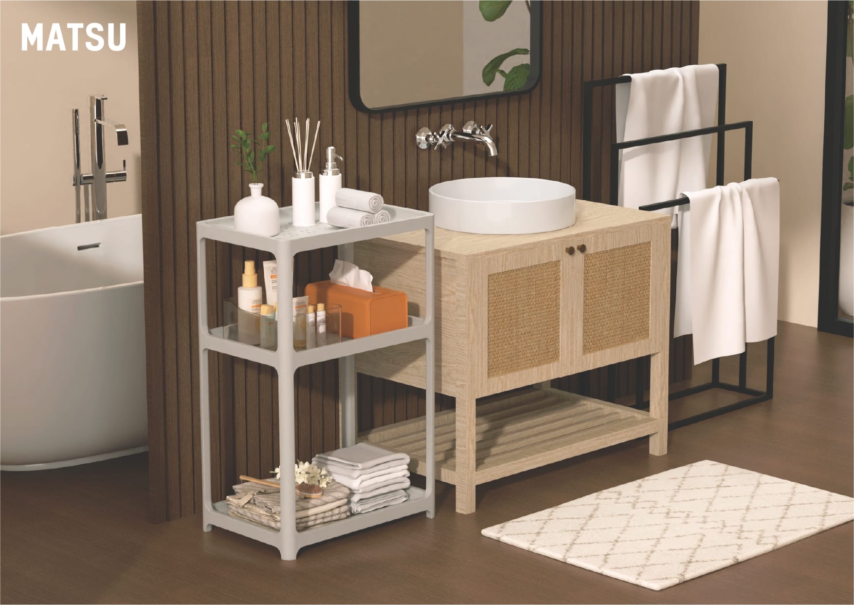 ชั้นวางของ 4 ชั้น MATSU 46X32X21 ซม. สีขาว_4